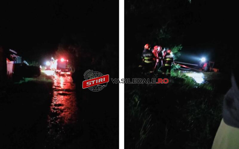 EXCLUSIV FOTO: Tractor rămas împotmolit în albia râului Botiza