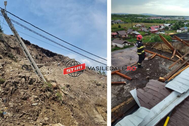 Pompierii militari au intervenit pentru degajarea unor elemente desprinse de vijelie de joi