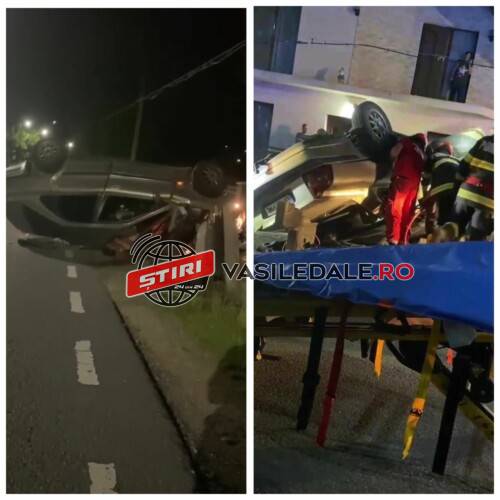 EXCLUSIV VIDEO / TRAGEDIE LA REMEŢI: Un tânăr din Săpânţa a murit, iar alţi doi au fost răniţi după ce s-au răsturnat cu maşina pe DN19