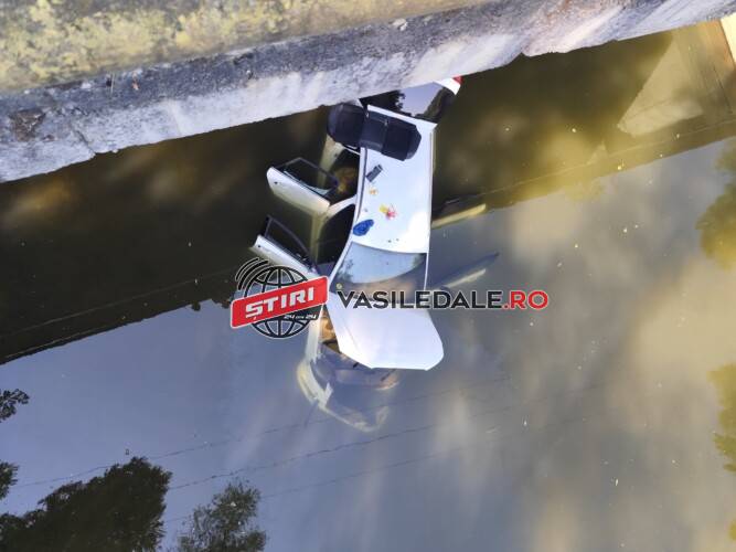 EXCLUSIV VIDEO: Cinci tineri au plonjat cu autoturismul în râul Lăpuș. Au scăpat teferi