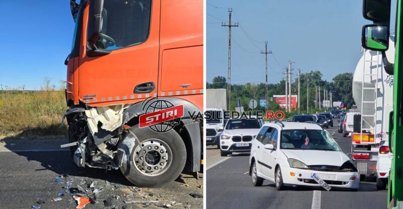 EXCLUSIV VIDEO: Impact violent pe DN1C, la Recea. Trafic blocat