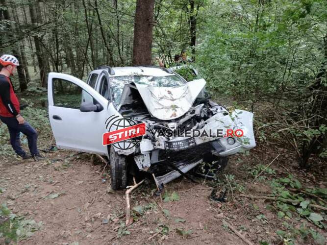 O mașină înmatriculată în Maramureş a căzut într-o prăpastie, în Pasul Caşin din Harghita. O persoană a murit