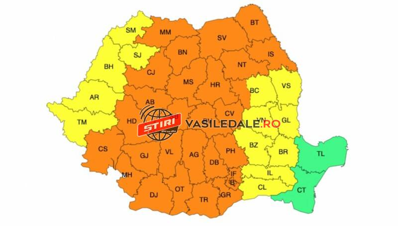 AVERTIZARE METEOROLOGICĂ: Cod portocaliu de instabilitate atmosferică accentuată