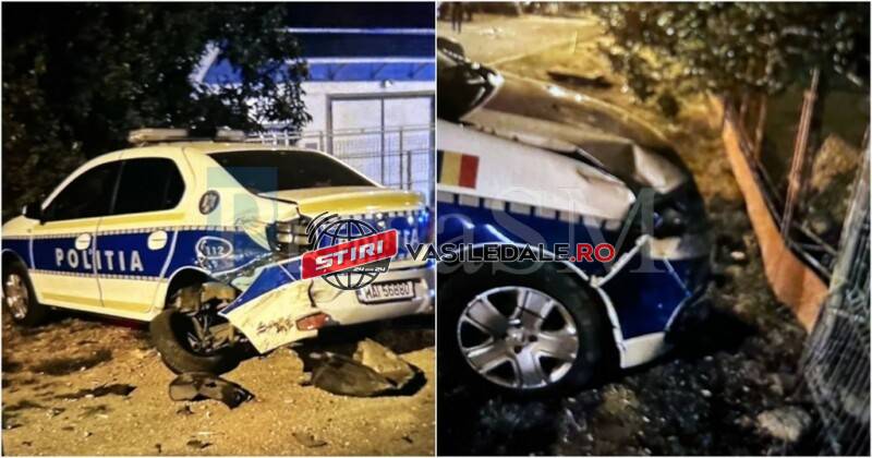 FOTO SATU MARE: A lovit cu BMW-ul o mașină de Poliție, a rănit un polițist și a fugit!