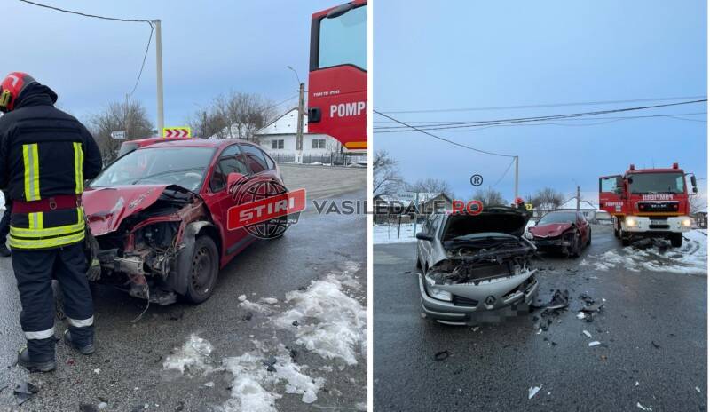 FOTO/VIDEO: Accident rutier în Satulung, la intersecția cu satul Mogoșești. Două persoane au ajuns la spital
