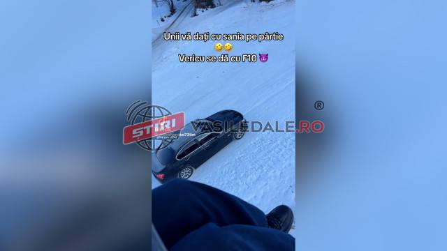 VIDEO: Șofer filmat cum urcă cu un BMW pe pârtie, la Borșa. „Unii vă dați cu sania, vericu se dă cu F10”
