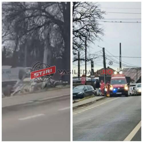 EXCLUSIV VIDEO: Un șofer beat criță s-a răsturnat cu mașina la intrare în Sighetu Marmației (actualizare)