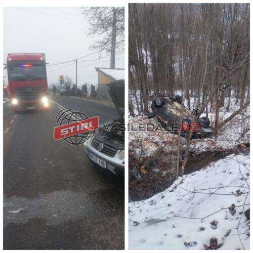 EXCLUSIV: 2 victime după ce s-au răsturnat cu mașina într-o pădure de pe Dealul Șetref (Săcel). O victimă și la Rona de Sus