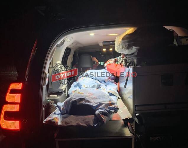 ACȚIUNE SALVAMONT: Bătrână grav bolnavă, coborâtă de salvamontiști dintr-o zonă greu accesibilă a Văii Vinului