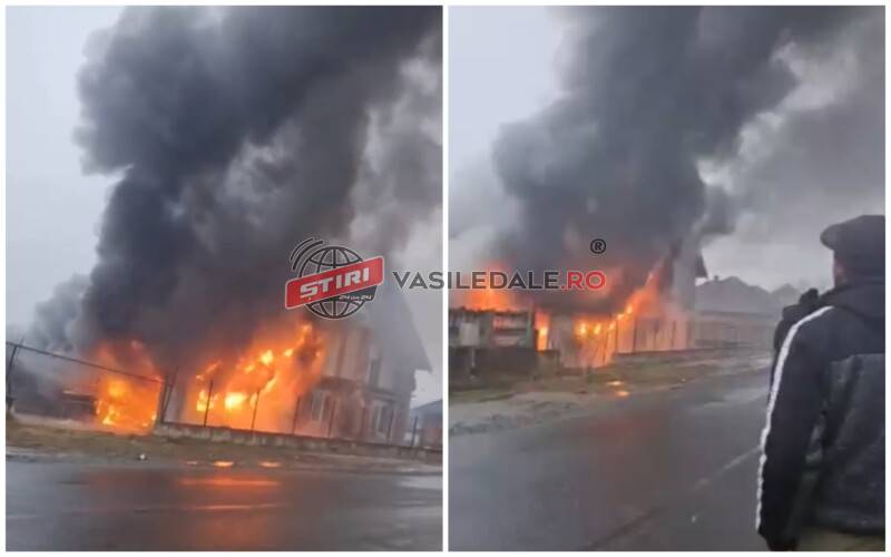 VIDEO EXCLUSIV: INCENDIU VIOLENT la o vilă din Chelința
