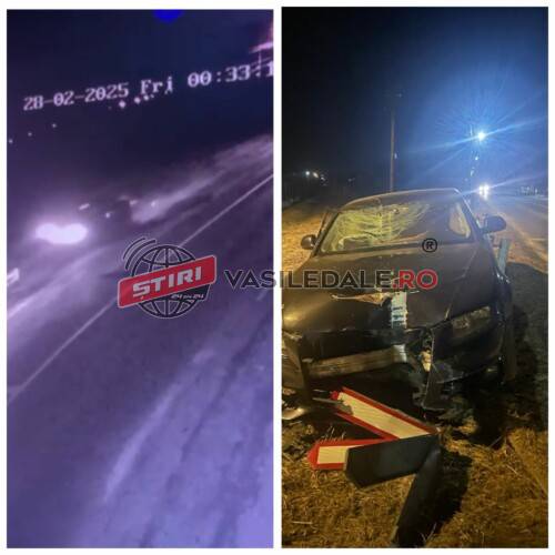 EXCLUSIV: Un șofer din Vișeul de Jos, rupt de beat, s-a lovit cu mașina de un parapet (video)