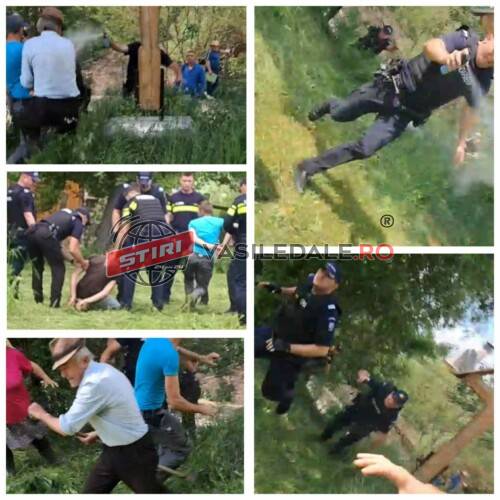 EXCLUSIVITATE: Doi bătrâni din Ieud sprayati de jandarmi. Feciorii lor încătușați. S-au opus la punerea în executarea a unei sentințe judecătorești pe terenul lor (VIDEO)