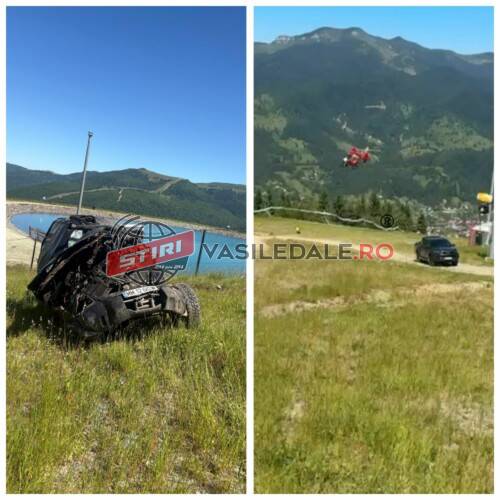 EXCLUSIV VIDEO: Borșean resuscitat după ce s-a rostogolit cu mașina de teren pe pârtia Olimpică în apropierea unui lac – ACTUALIZARE