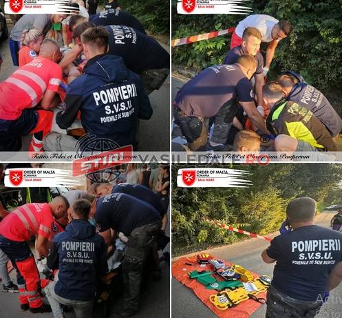 FOTO: Accident de bicicletă la Poienile de sub Munte. O persoană a ajuns la spital