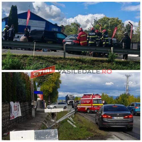 FOTO: Impact între două autoturisme la Șomcuta Mare. Două persoane transportate la spital