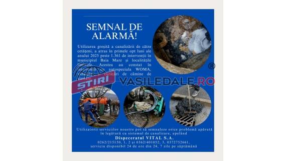 Atenție la rețeaua de canalizare! Șervețelele umede aruncate incorect în toalete au fost cea mai frecventă cauză a blocajelor din rețeaua de canalizare, în primele opt luni ale anului 2025