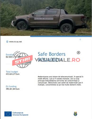 Proiectul ROUA00211 – SafeBorders – Modernizarea sistemului de telecomunicații și detecție a dronelor Proiectul ROUA00211 – SafeBorders – Modernizarea sistemului de telecomunicații și detecție a dronelor