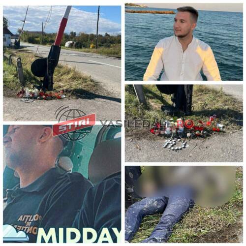 ALTAR de flori și lumânări lângă bariera din Bocicoiu Mare unde tânărul polițist de frontieră și-a pierdut viața (FOTO/VIDEO)
