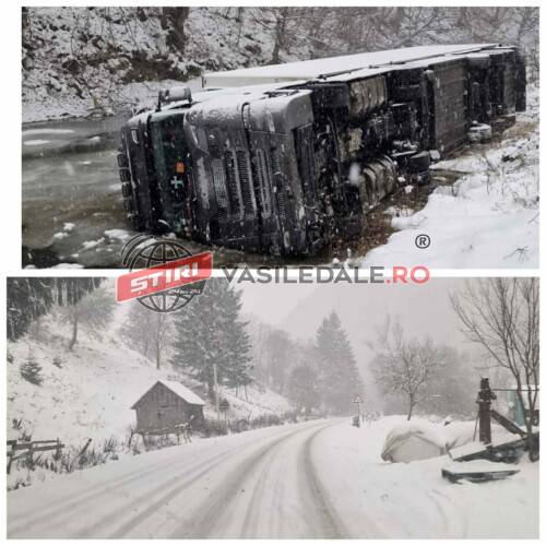 JALE PE DN17C în pasul Dealul Ștefăniței: Un tir s-a răsturnat în valea Sălăuței (foto) JALE PE DN17C în pasul Dealul Ștefăniței: Un tir s-a răsturnat în valea Sălăuței (foto)
