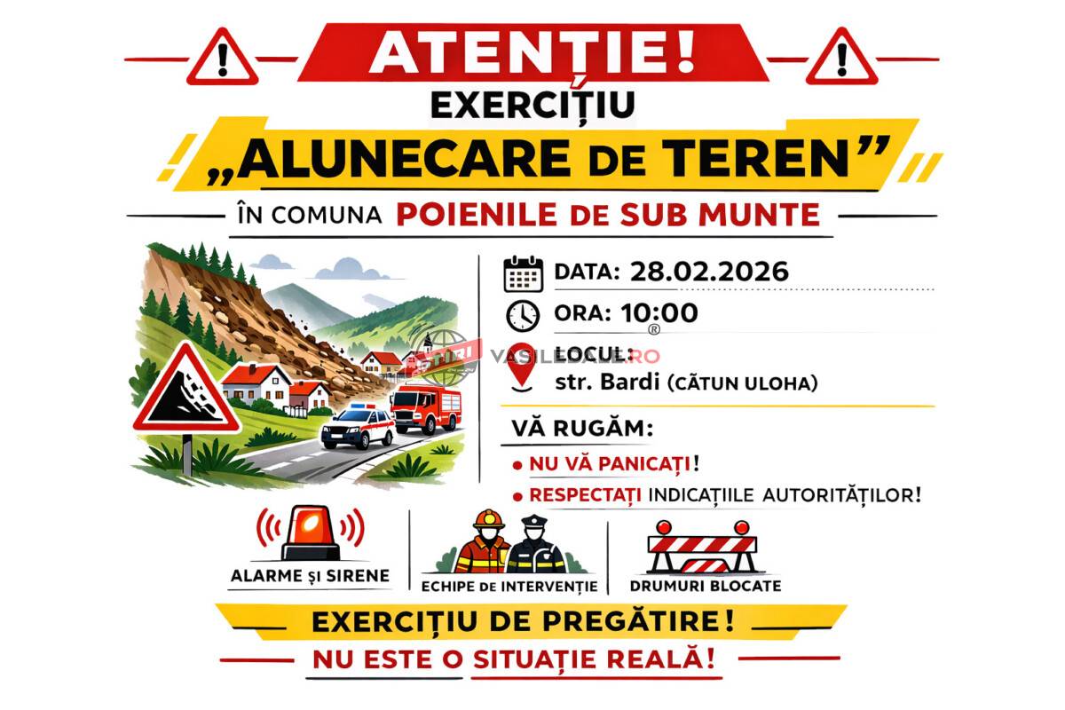 Exercițiu de simulare a unei alunecări de teren la Poienile de Sub Munte