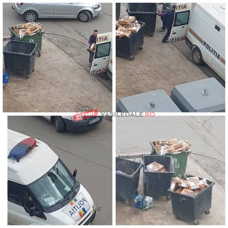 EXCLUSIV: Imagini jenante pentru polițiștii maramureșeni: își golesc de gunoaiele direct din autospeciale pe unde apucă. Anchetă acum la IPJ Maramureș (VIDEO)