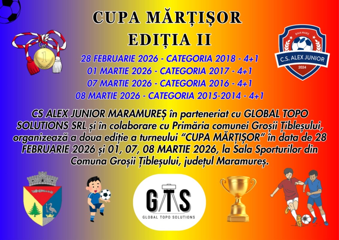 CUPA MĂRȚIȘOR – EDIȚIA a II-a, turneu de fotbal pentru copii la Groșii Țibleșului