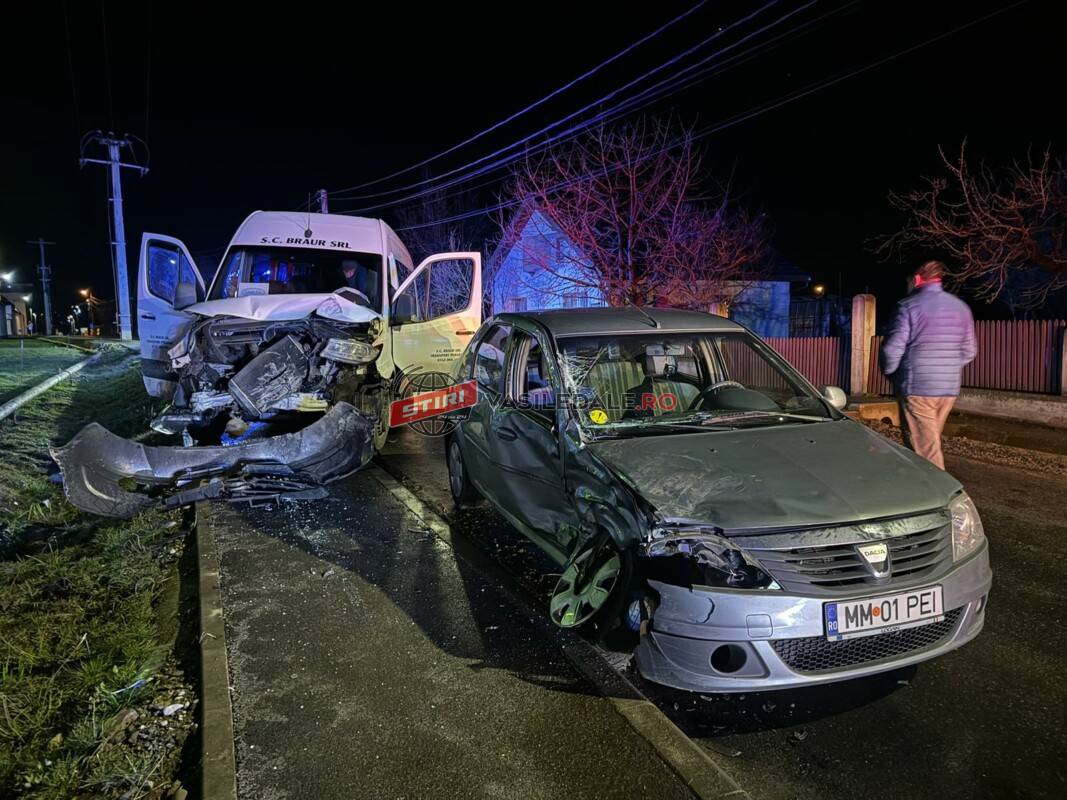 Impact între un microbuz și un autoturism pe strada Forestierului – video
