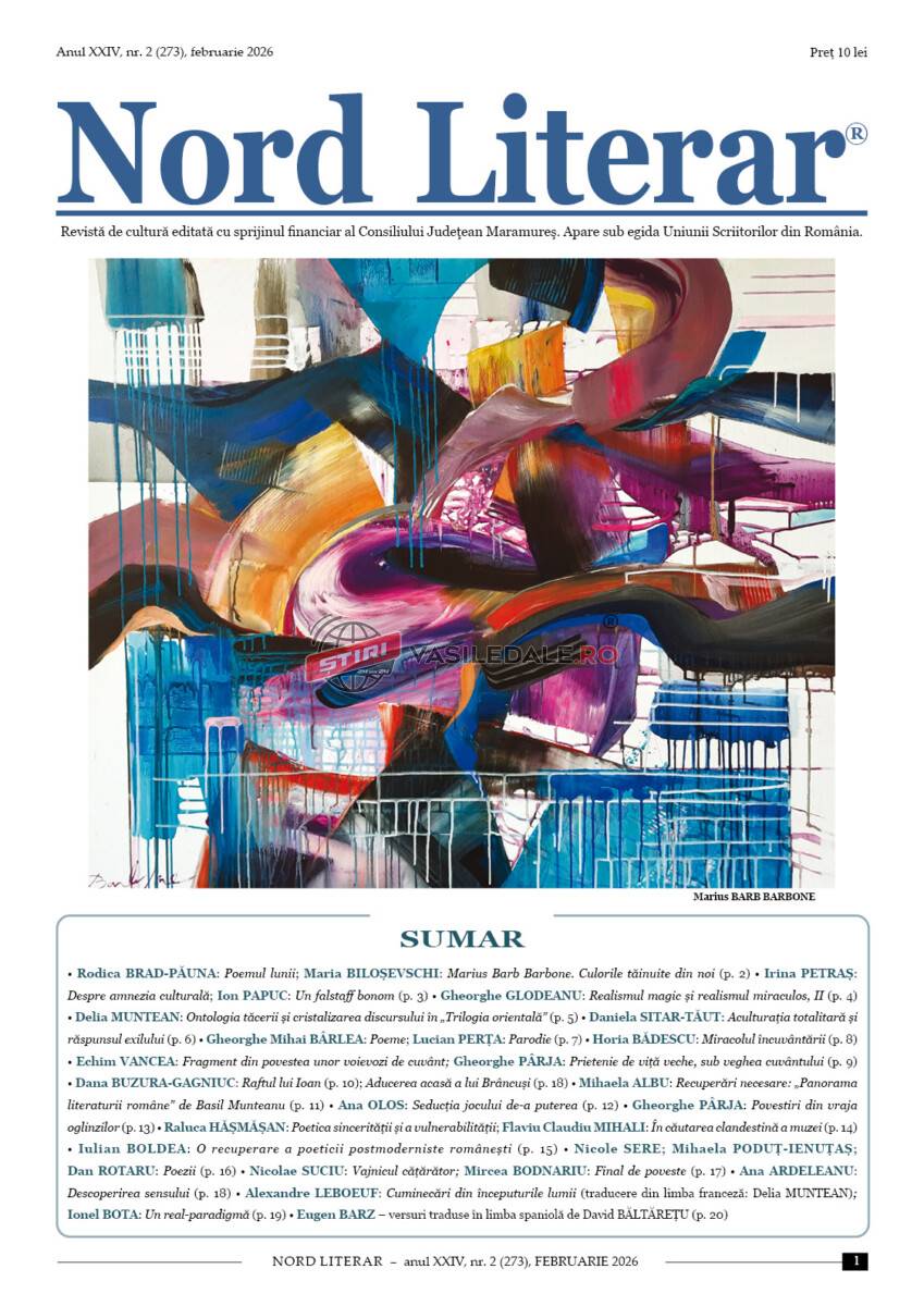 273 – Numărul pe februarie al revistei de cultură „Nord Literar”