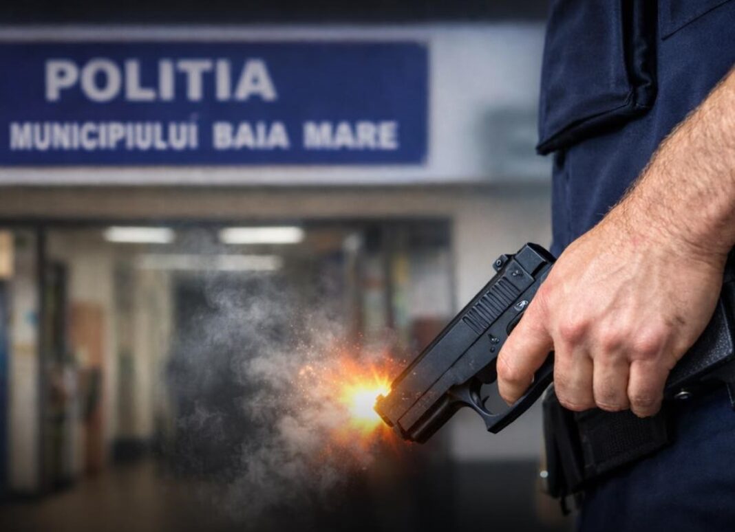 EXCLUSIV: FOC DE ARMĂ ÎN SEDIUL POLIȚIEI BAIA MARE – Un polițist este anchetat după ce i s-a descărcat pistolul accidental