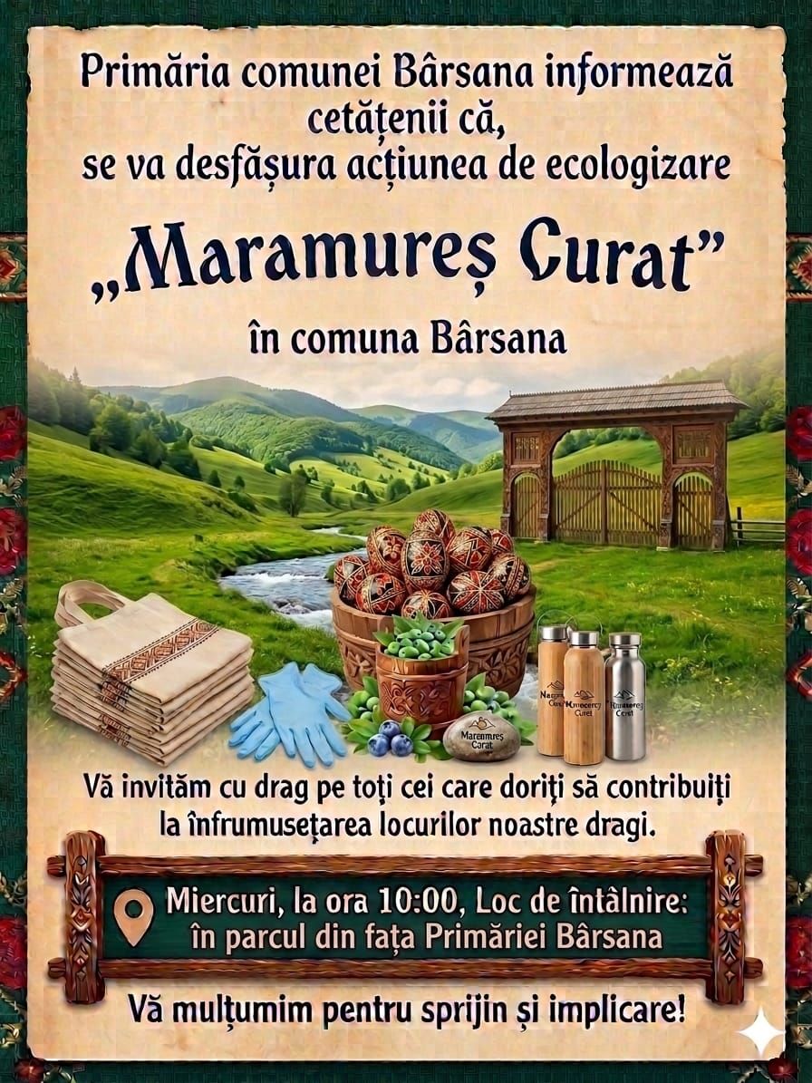 MARAMUREȘ CURAT: Comuna Bârsana se alătură campaniei de voluntariat