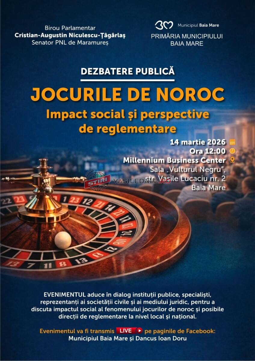 Primăria Baia Mare organizează dezbatere publică privind reglementarea activităților de jocuri de noroc