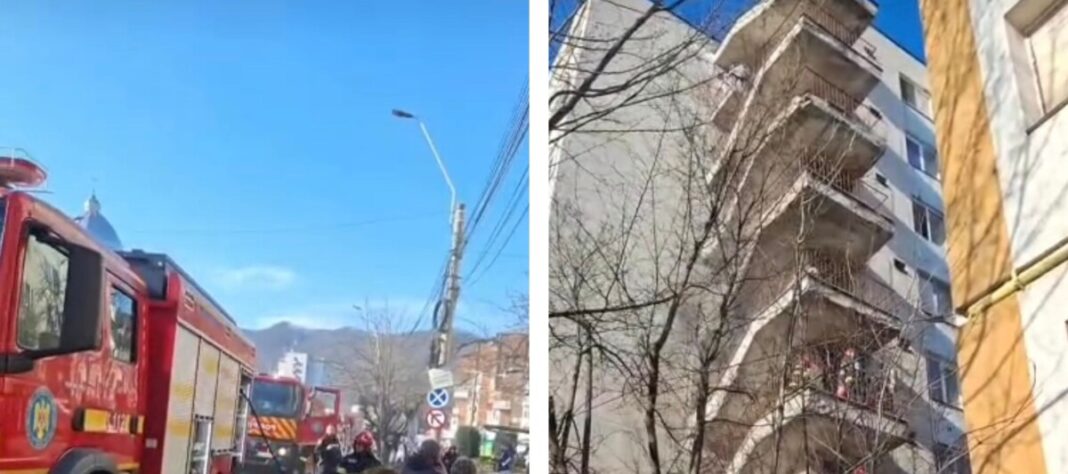 Foc în blocul „avocaților” din Baia Mare (video)