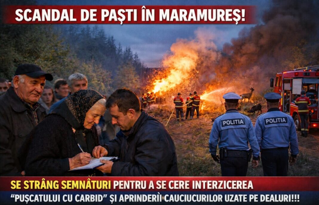 SCANDAL DE PAȘTI ÎN MARAMUREȘ: Se strâng semnături pentru a se cere interzicerea ”pușcatului cu carbid” și aprinderii cauciucurilor uzate pe dealuri!!!