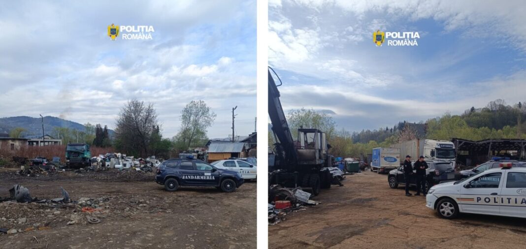 VIȘEU DE SUS: Acțiuni ale polițiștilor Biroului Județean de Transporturi Maramureș la centrele de colectare a deșeurilor feroase