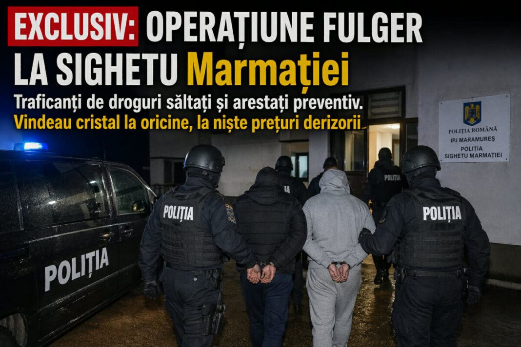 EXCLUSIV: OPERAȚIUNE FULGER LA SIGHET – Traficanți de droguri săltați și arestați preventiv. Vindeau cristal la oricine, la niște prețuri derizorii