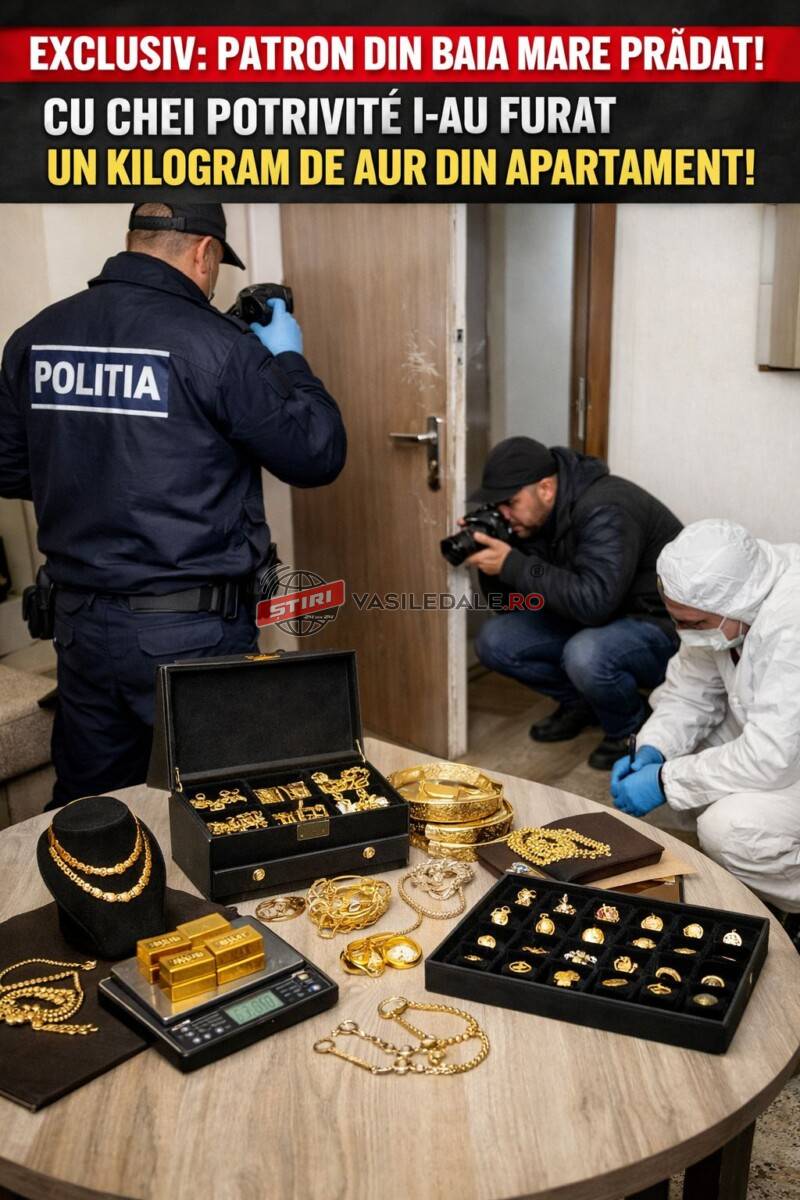 EXCLUSIV: Patron din Baia Mare prădat! Cu chei potrivite i-au furat un kilogram de aur din apartament!