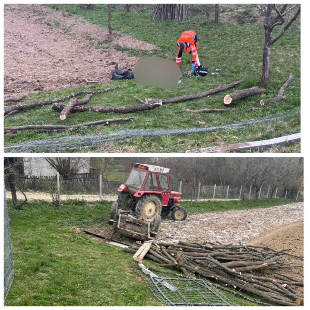 EXCLUSIV / TRAGEDIE LA VĂLENI: Un bărbat a murit după ce s-a răsturnat cu tractorul, iar lemnele au căzut peste el – actualizare