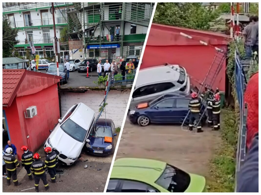ZALĂU: Bolid condus de o femeie ajuns în curtea Ambulanței Sălaj, după o manevră greșită
