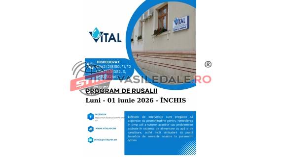 Programul casieriilor VITAL S.A. de Rusalii