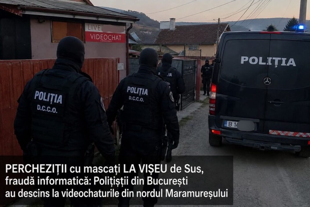 PERCHEZIȚII cu mascați LA VIȘEU DE SUS, fraudă informatică: Polițiștii din București au descins la videochaturile din nordul Maramureșului