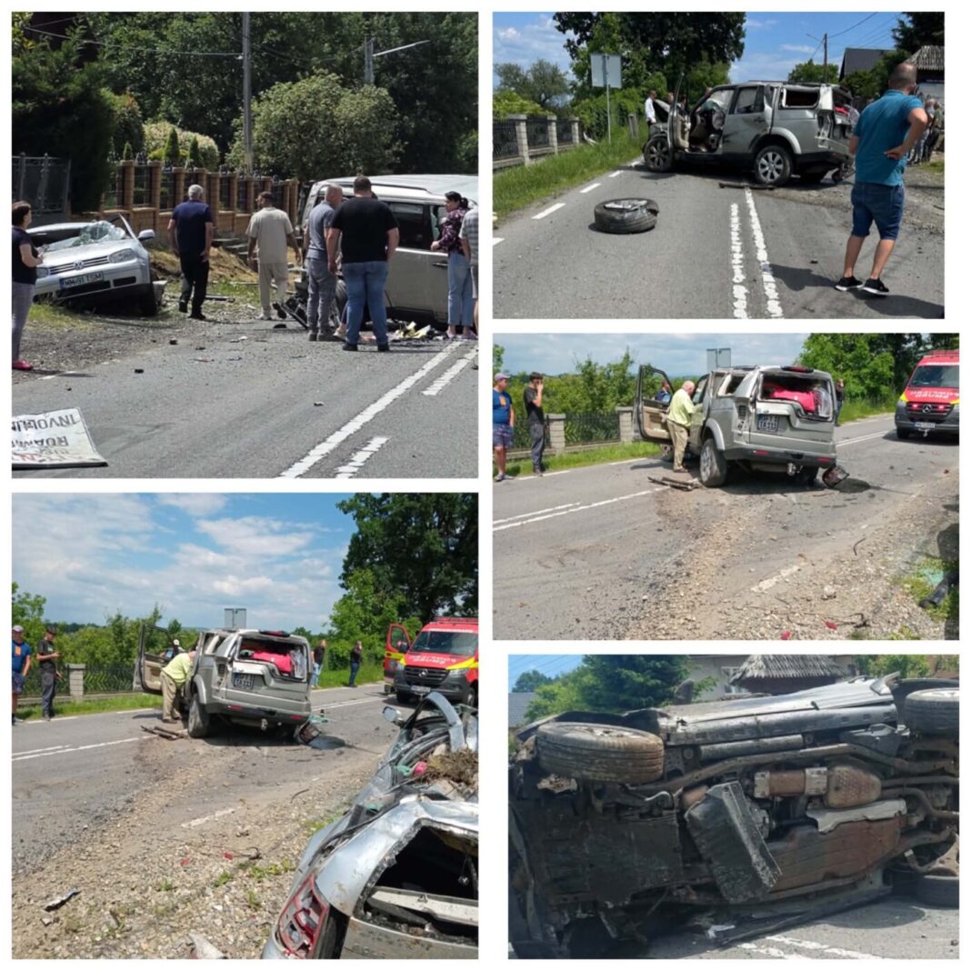 EXCLUSIV FOTO: Accident grav la Remeți – DN19. Doi turiști germani încarcerați