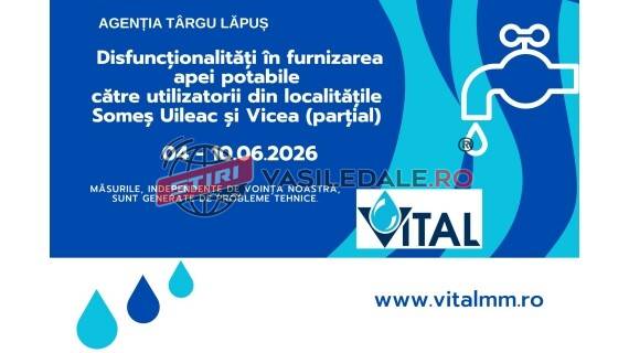 AGENȚIA ULMENI: Disfuncționalități în furnizarea apei potabile în localitățile Someș Uileac și Vicea (parțial)