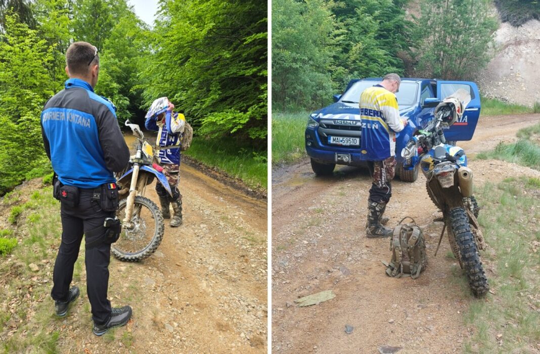 Cetățean ceh, prins cu motocrossul în fondul cinegetic Budești: Jandarmii i-au aplicat amendă pe loc