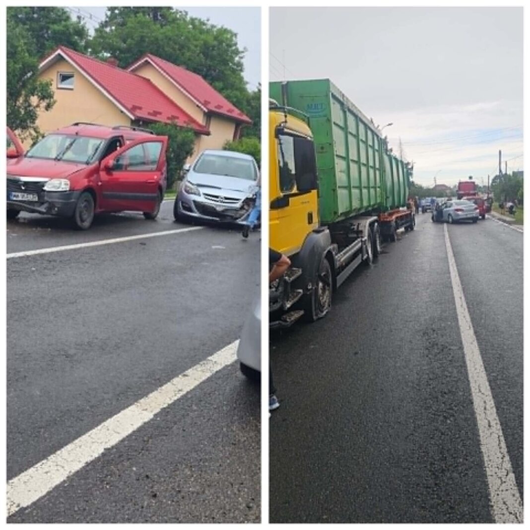 Accident pe DN1C cu 4 vehicule implicate. O persoană rănită. Infracțiuni rutiere la Vișeu de Sus, Bogdan Vodă și Lăpușel (foto)