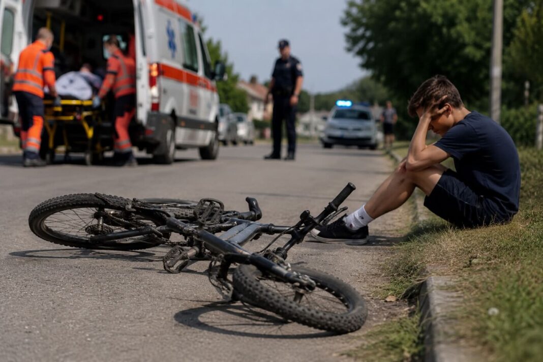 TĂUȚII MĂGHERĂUȘ: A mers într-o roată cu bicicleta. Băiatul de 15 ani a ajuns la Spitalul Județean Baia Mare