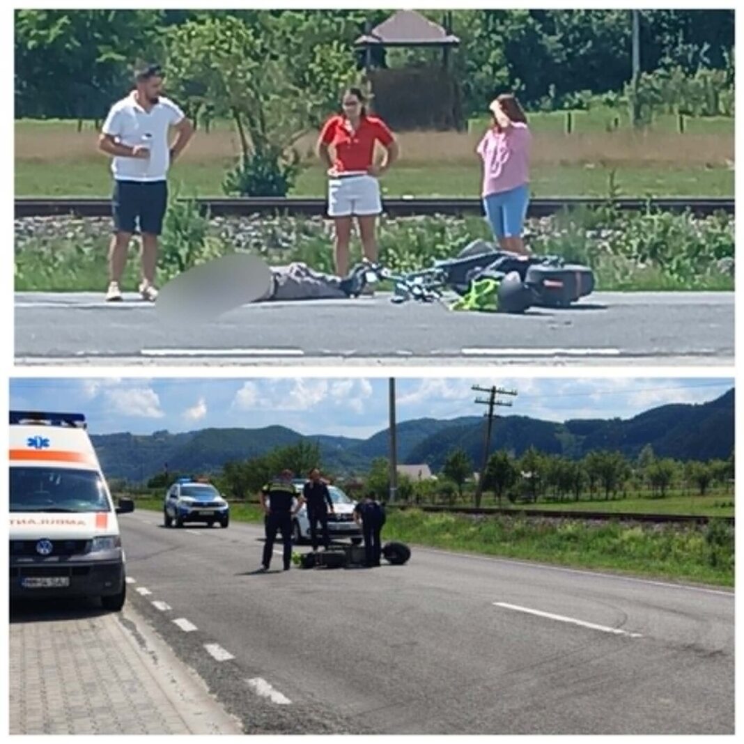În comă alcoolică: Un bătrân de 73 ani a căzut cu scuterul electric pe DN18 la ieșirea din Petrova (foto exclusiv)