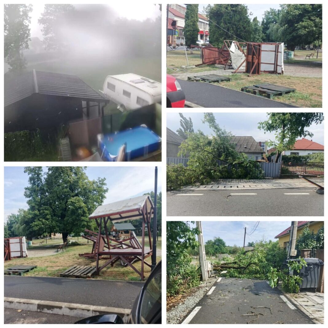 FURTUNĂ VIOLENTĂ ÎN MARAMUREȘ: Prăpăd în orașul Șomcuta Mare, tarabe luate de vânt. Copaci prăbușiți atât în Șomcuta Mare, cât și în Baia Mare (VIDEO)