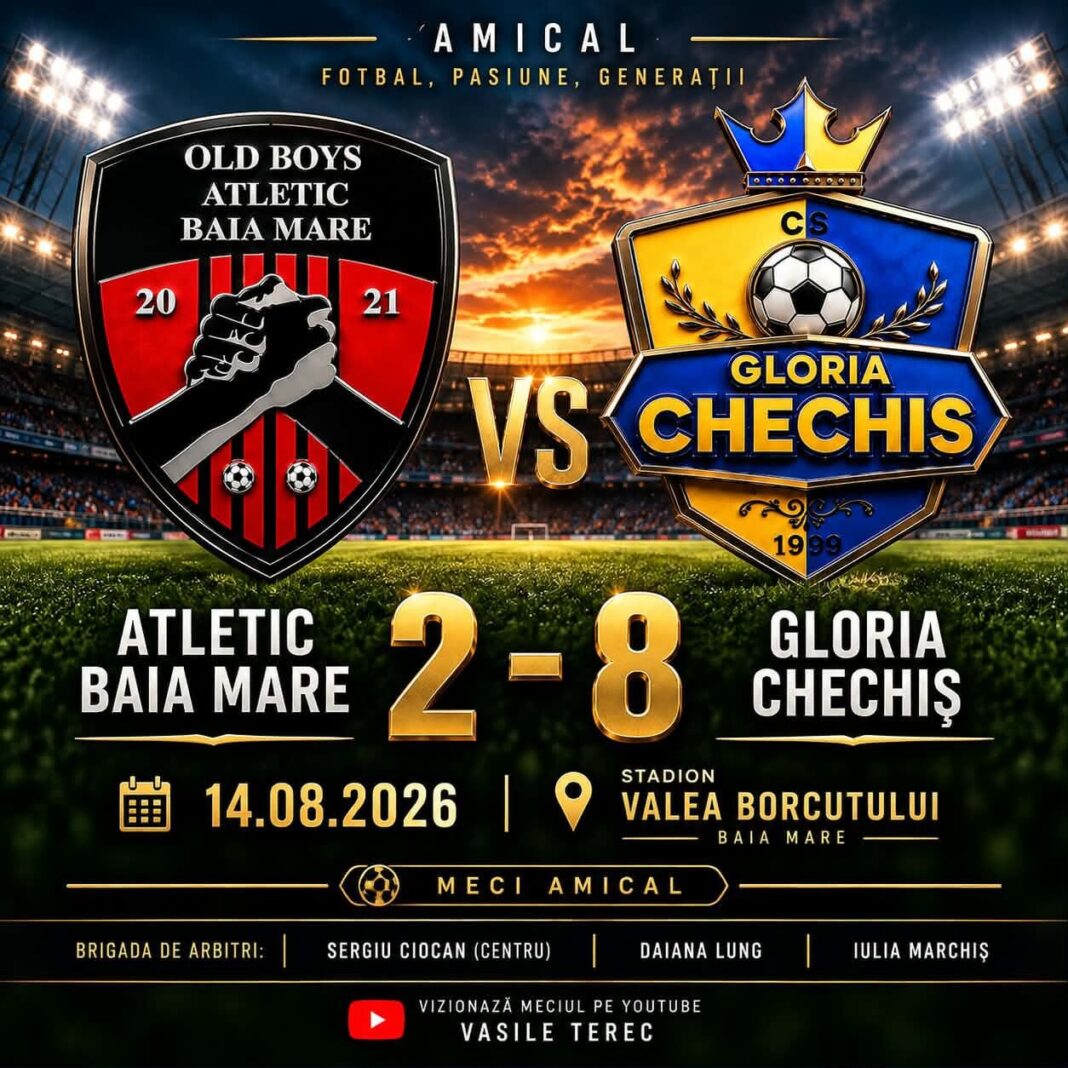 TINEREȚEA A ÎNVINS EXPERIENȚA PE VALEA BORCUTULUI: Atletic Baia Mare – Gloria Chechiș 2-8 (1-3)