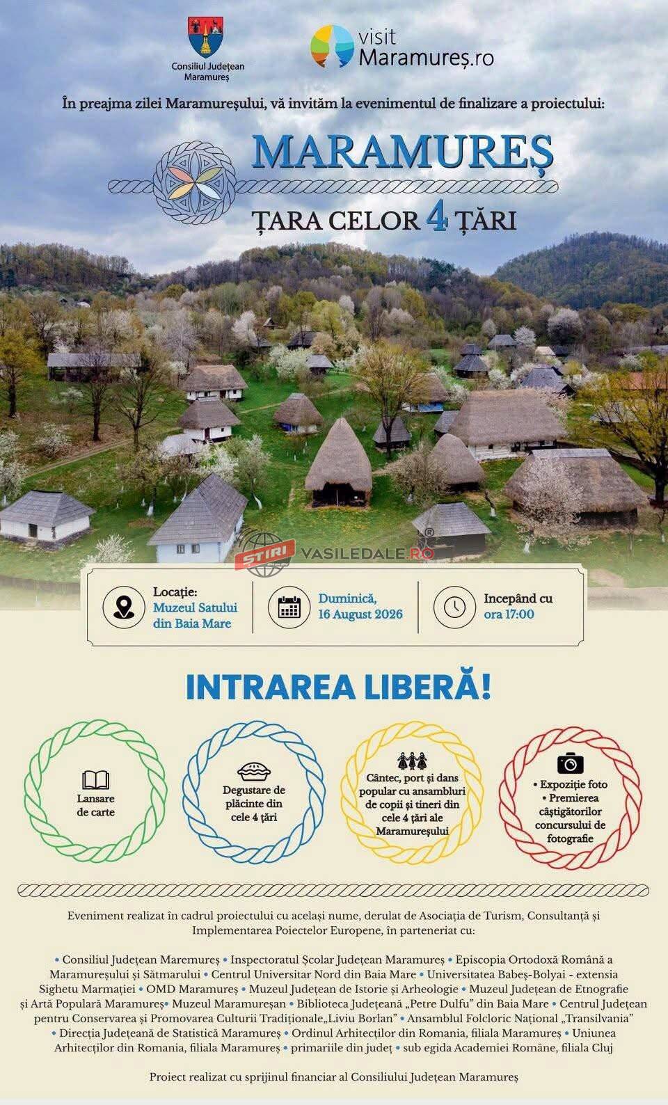 Tradiție, gust și bucurie la Muzeul Satului din Baia Mare. „Maramureș – Țara celor 4 Țări”