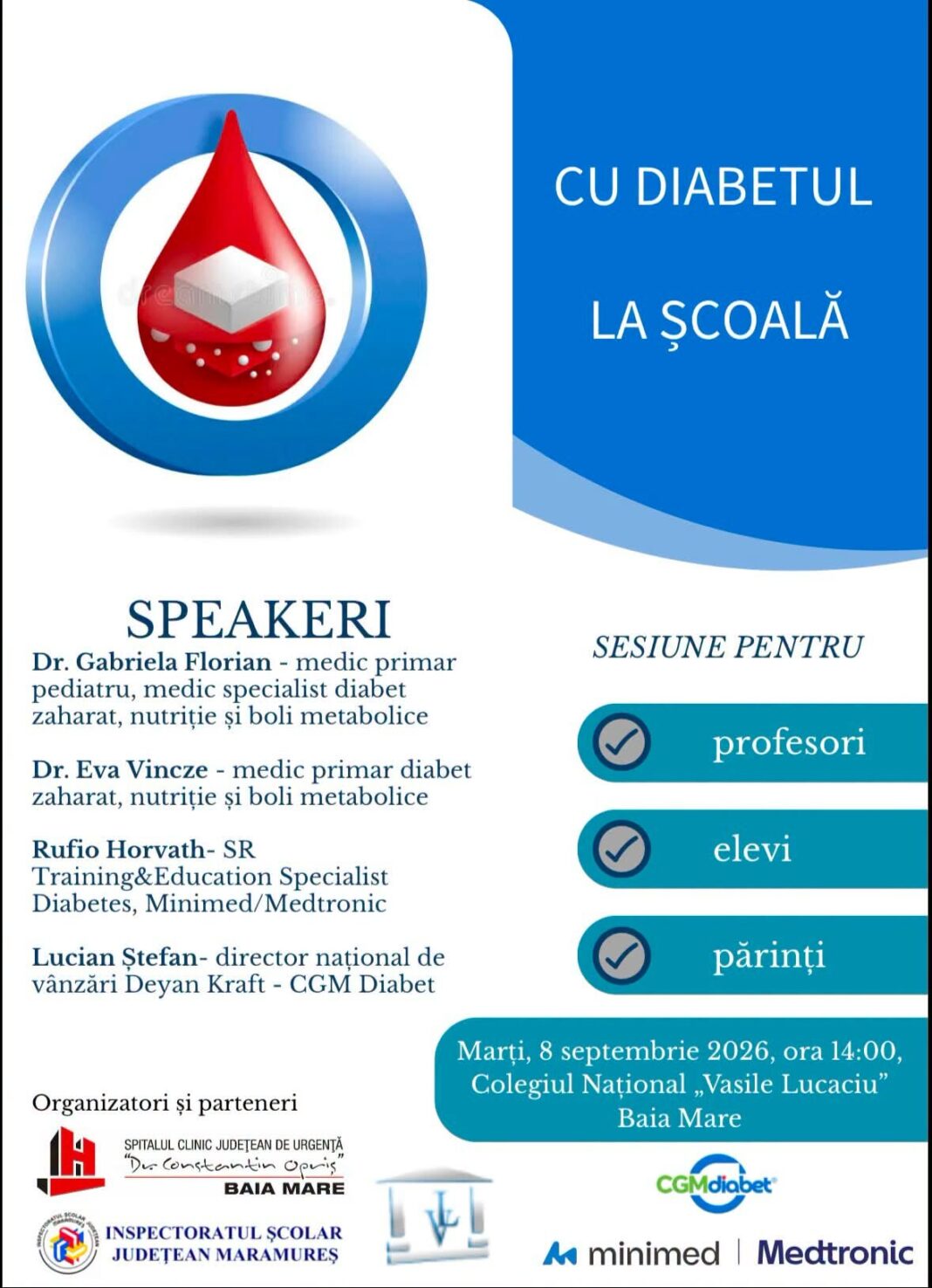 „Cu diabetul la școală” – sesiune de informare pentru profesori, elevi și părinți